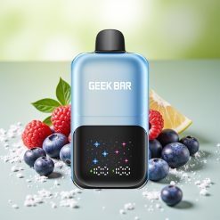 GEEK BAR 2GO 20 مل 50000 نفخة سلسلة ثنائية قلم تبخير قابل للتصريف توت أزرق توت أحمر مثلج مع شاشة كبيرة تفاعلية
