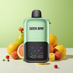 GEEK BAR 2GO 20 مل 50000 نفخة سلسلة مزدوجة قلم تبخير بنكهة الحلوى الحامضة والفواكه الحامضة