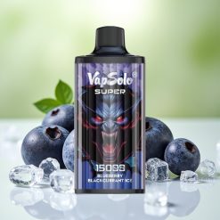 Vapsolo Super 15000 نفخة تبخير قابل للتخلص بنكهة التوت الأزرق وعنب الثلج، سعة البطارية: 850 مللي أمبير