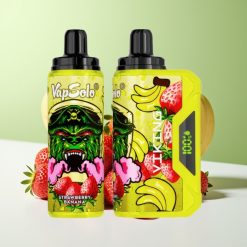 VapSolo VIKING 12000 نفخة فيب قابل للتخلص بنكهة الفراولة الموز بحجم 22 مل