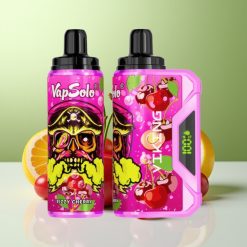 VapSolo VIKING 12000 نفخة فيب قابل للتخلص بنكهة الكرز الفوار شاشة LED