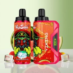 VapSolo VIKING 12000 Puffs Disposable Vape بطيخ مثلج بشاشة LED ومنفذ Type-C